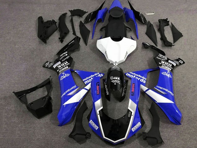 2020-2025 Yamaha YZF 1000 R1 Motorcycle Fairings - Blue White Glossy Black Sam