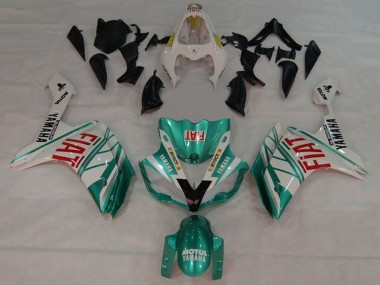 2007-2008 Yamaha YZF 1000 R1 Motorcycle Fairings - White Green Red Fiat