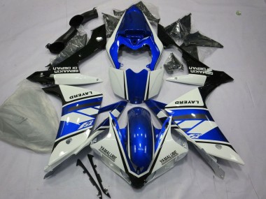 2007-2008 Yamaha YZF 1000 R1 Motorcycle Fairings - White Blue Black Layerd