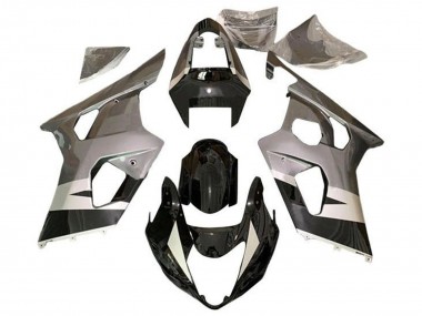 2004-2005 Suzuki GSXR 600 / GSXR 750 Motorcycle Fairings - Silver Glossy Black