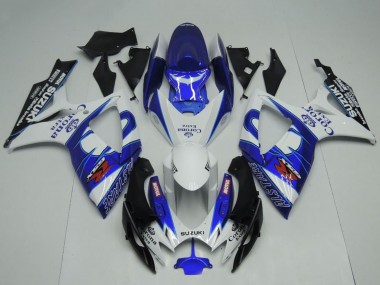 2006-2007 Suzuki GSXR 600 / GSXR 750 Motorcycle Fairings - White Blue Black Corona Extra Motul