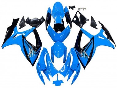 2006-2007 Suzuki GSXR 600 / GSXR 750 Motorcycle Fairings - Light Blue Black