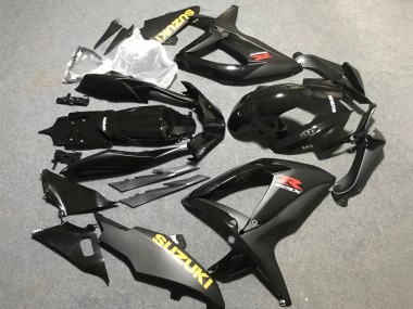 2006-2007 Suzuki GSXR 600 / GSXR 750 Motorcycle Fairings - Matte Black Glossy Black Yellow