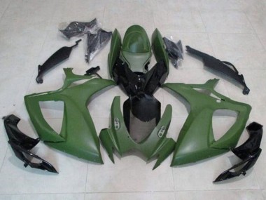 2006-2007 Suzuki GSXR 600 / GSXR 750 Motorcycle Fairings - Army Green Glossy Black