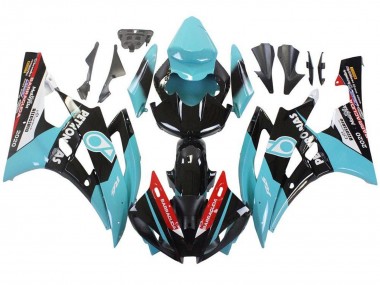 2006-2007 Yamaha YZF R6 Motorcycle Fairings - Light Blue Red White Black Petronas