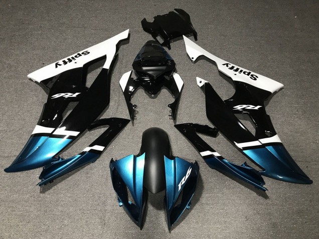 2008-2016 Yamaha YZF R6 Motorcycle Fairings - White Blue Black Spiffy