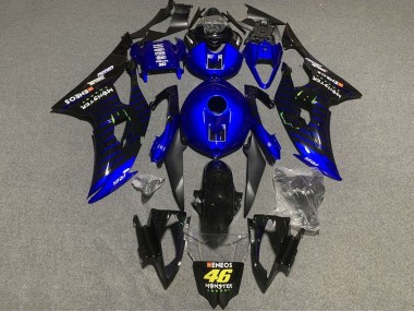 2008-2016 Yamaha YZF R6 Motorcycle Fairings - Blue Black ENEOS Monster 46