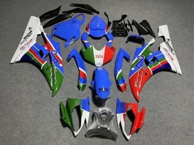 2008-2016 Yamaha YZF R6 Motorcycle Fairings - White Blue Green Red Fiat Dunlop Motul Michelin