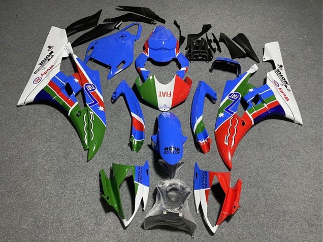 2008-2016 Yamaha YZF R6 Motorcycle Fairings - White Blue Green Red Fiat Dunlop Motul Michelin