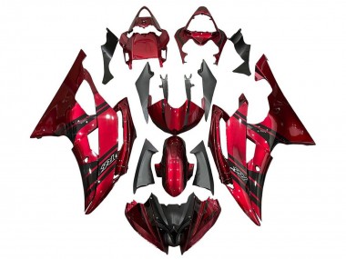 2008-2016 Yamaha YZF R6 Motorcycle Fairings - Red Black Stripe