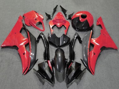 2008-2016 Yamaha YZF R6 Motorcycle Fairings - Red Black Carbon Fiber Style