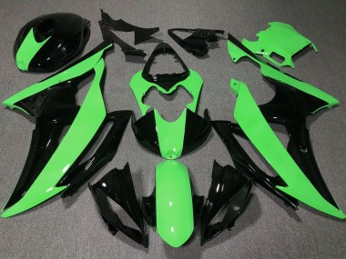 2008-2016 Yamaha YZF R6 Motorcycle Fairings - Green Glossy Black