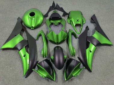 2008-2016 Yamaha YZF R6 Motorcycle Fairings - Green Matte Black
