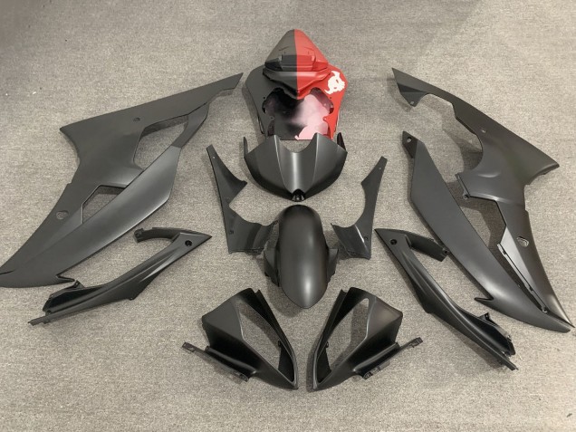 2008-2016 Yamaha YZF R6 Motorcycle Fairings - Red Matte Black