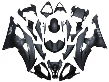 2008-2016 Yamaha YZF R6 Motorcycle Fairings - Matte Black Silver Decals