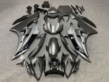 2008-2016 Yamaha YZF R6 Motorcycle Fairings - Matte Grey Glossy Black