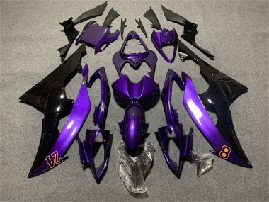 2008-2016 Yamaha YZF R6 Motorcycle Fairings - Purple Glossy Black 24
