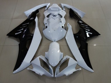2008-2016 Yamaha YZF R6 Motorcycle Fairings - White Glossy Black