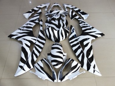 2008-2016 Yamaha YZF R6 Motorcycle Fairings - White Black Zebra