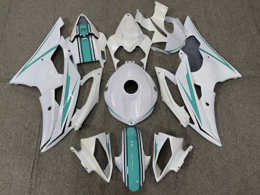 2008-2016 Yamaha YZF R6 Motorcycle Fairings - Pearl White Turquoise Green