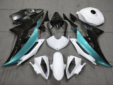 2008-2016 Yamaha YZF R6 Motorcycle Fairings - White Black Teal Blue