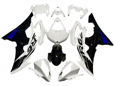 2008-2016 Yamaha YZF R6 Motorcycle Fairings - White Blue Glossy Black