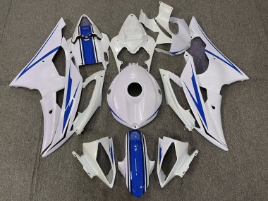 2008-2016 Yamaha YZF R6 Motorcycle Fairing Kits - White Blue