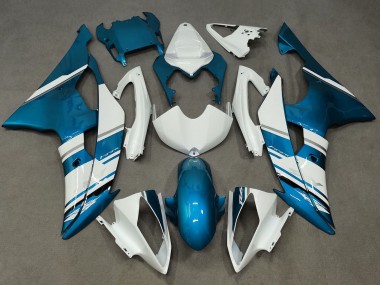 2008-2016 Yamaha YZF R6 Motorcycle Fairing - White Blue