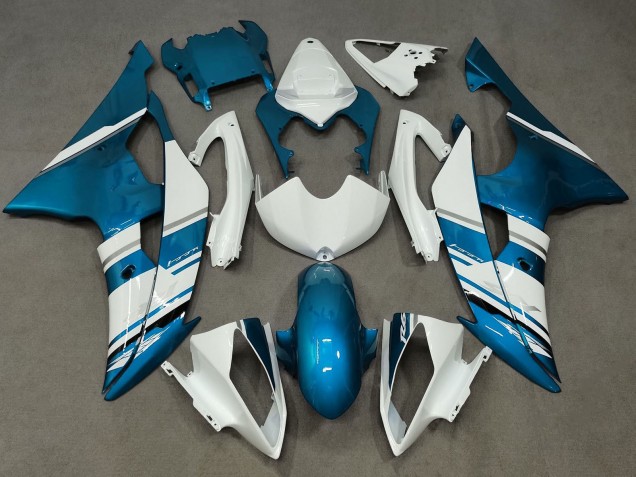 2008-2016 Yamaha YZF R6 Motorcycle Fairing - White Blue