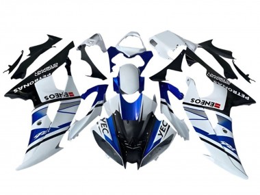 2008-2016 Yamaha YZF R6 Motorcycle Fairings - White Blue Black YEC ENEOS Petronas Semakin Didepan