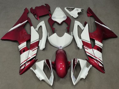 2008-2016 Yamaha YZF R6 Motorcycle Fairings - White Candy Red