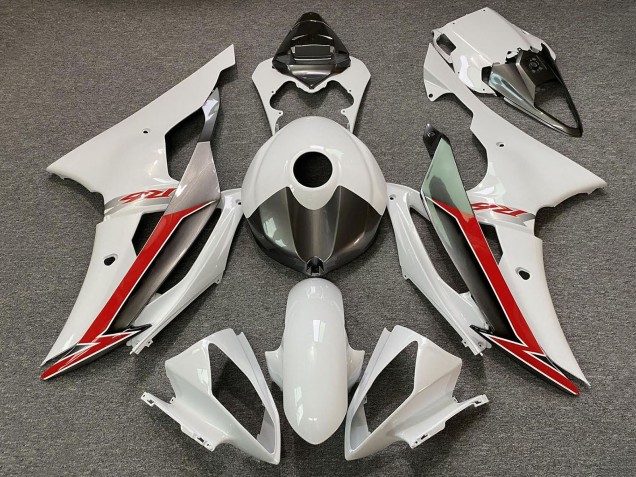 2008-2016 Yamaha YZF R6 Motorcycle Fairings - Pearl White Red
