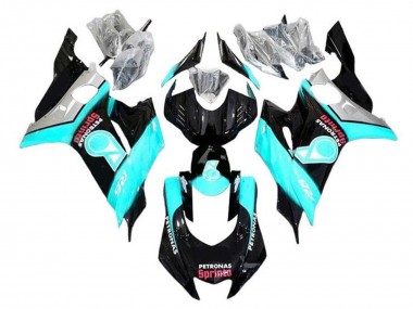 2017-2023 Yamaha YZF R6 Motorcycle Fairings - Turquoise Blue Glossy Black Petronas