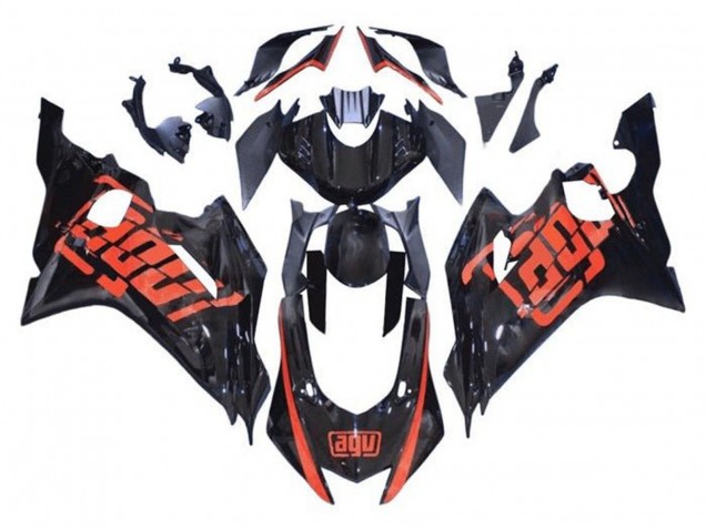 2017-2023 Yamaha YZF R6 Motorcycle Fairings - Glossy Black Red AGV