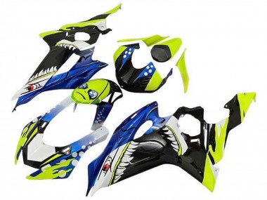 2017-2023 Yamaha YZF R6 Motorcycle Fairings - Neon Yellow Blue Shark