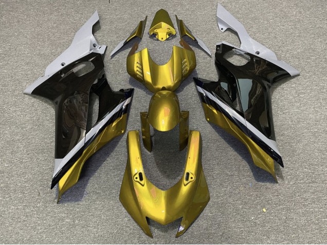 2017-2023 Yamaha YZF R6 Motorcycle Fairings - Grey Gold Glossy Black