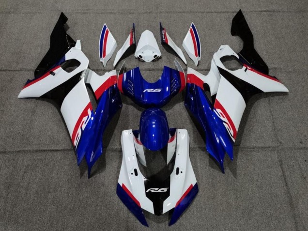 2017-2023 Yamaha YZF R6 Motorcycle Fairing - White Red Blue Black