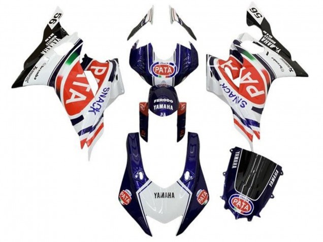 2017-2023 Yamaha YZF R6 Motorcycle Fairings - White Blue Red Black Pata