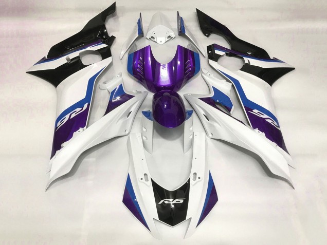 2017-2023 Yamaha YZF R6 Motorcycle Fairing - White Blue Purple Black