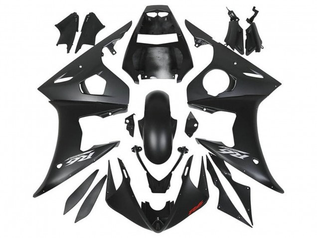 2005 Yamaha YZF R6 Motorcycle Fairings - Matte Black Silver Red