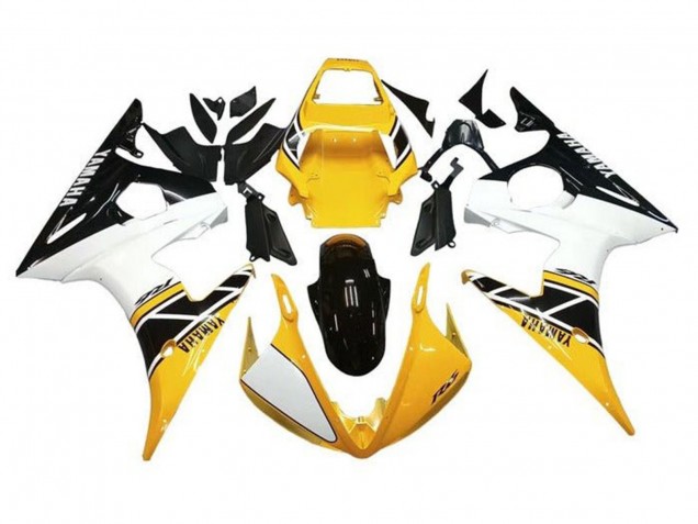 2005 Yamaha YZF R6 Motorcycle Fairings - White Yellow Black