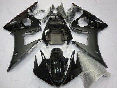 2005 Yamaha YZF R6 Motorcycle Fairings - Glossy Black Matte Black