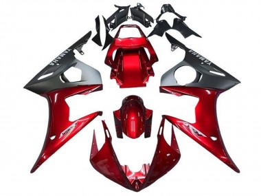 2003-2004 Yamaha YZF R6 Motorcycle Fairings - Red Matte Black