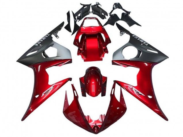 2003-2004 Yamaha YZF R6 Motorcycle Fairings - Red Matte Black
