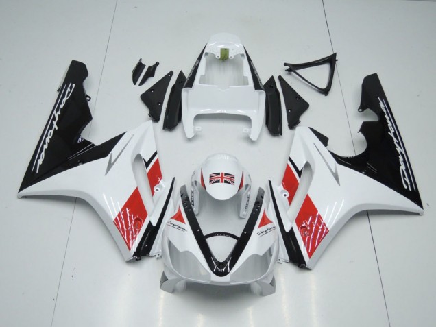2006-2008 Triumph Daytona 675 Triple Motorcycle Fairings - White Red Glossy Black