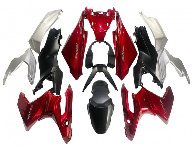 2022-2024 Honda ADV160 Motorcycle Fairings - Silver Red Matte Black