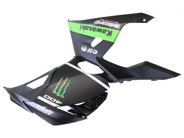 2018-2024 Kawasaki EX400 Motorcycle Fairings - Matte Black Green Monster Showr Snow
