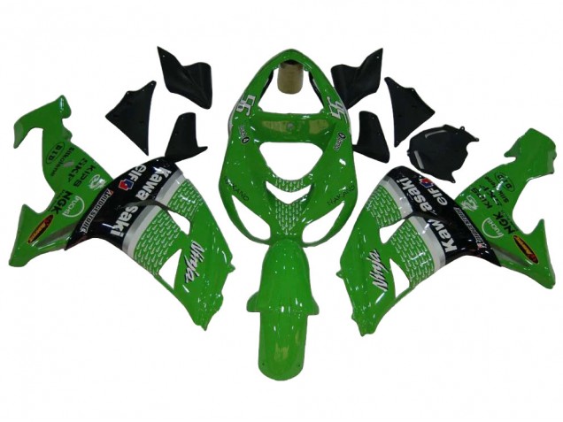 2006-2007 Kawasaki ZX10R Motorcycle Fairings - Green White Black Elf