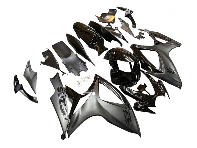 2006-2007 Suzuki GSXR 600/750 Motorcycle Fairings - Glossy Black Matte Black