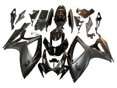 2006-2007 Suzuki GSXR 600/750 Motorcycle Fairings - Glossy Black Matte Black
